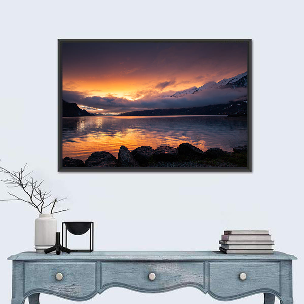 Lake Brienz Golden Dusk Wall Art