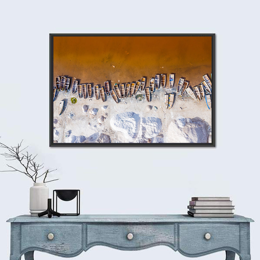Lac Rose Boats Aerial View Wall Art