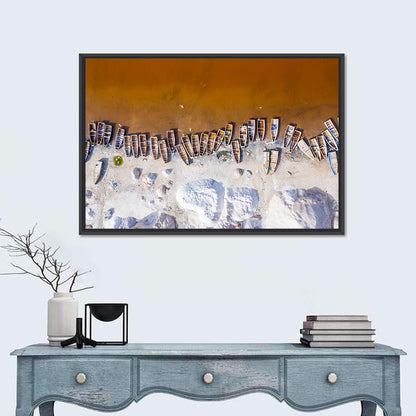 Lac Rose Boats Aerial View Wall Art