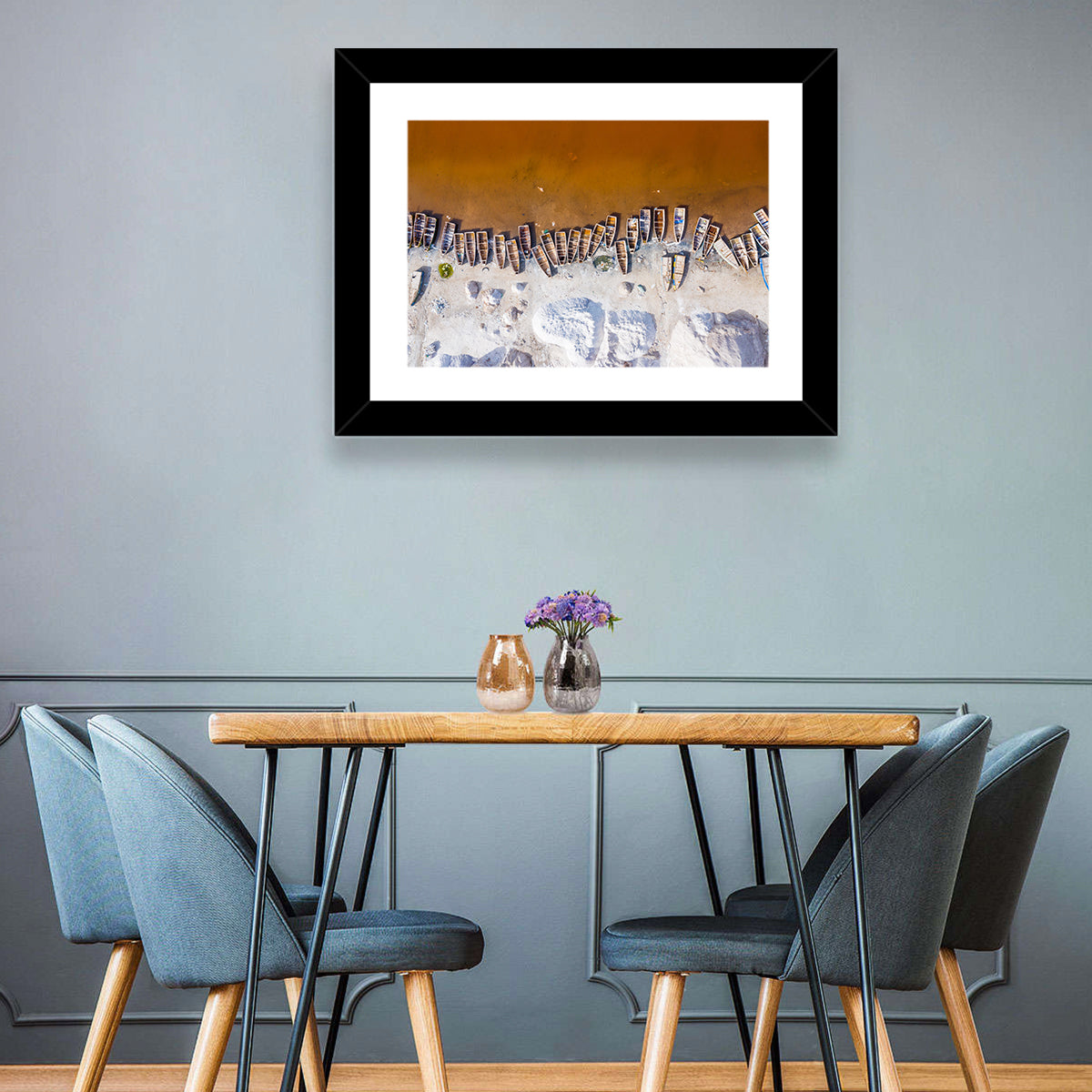 Lac Rose Boats Aerial View Wall Art