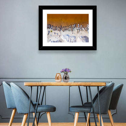 Lac Rose Boats Aerial View Wall Art