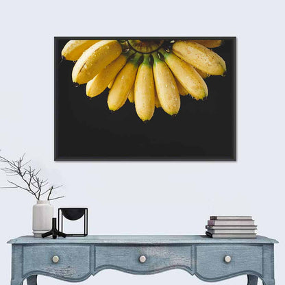 Banana Bunch with Water Droplets Wall Art