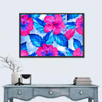 Tropical Hibiscus Pattern Wall Art