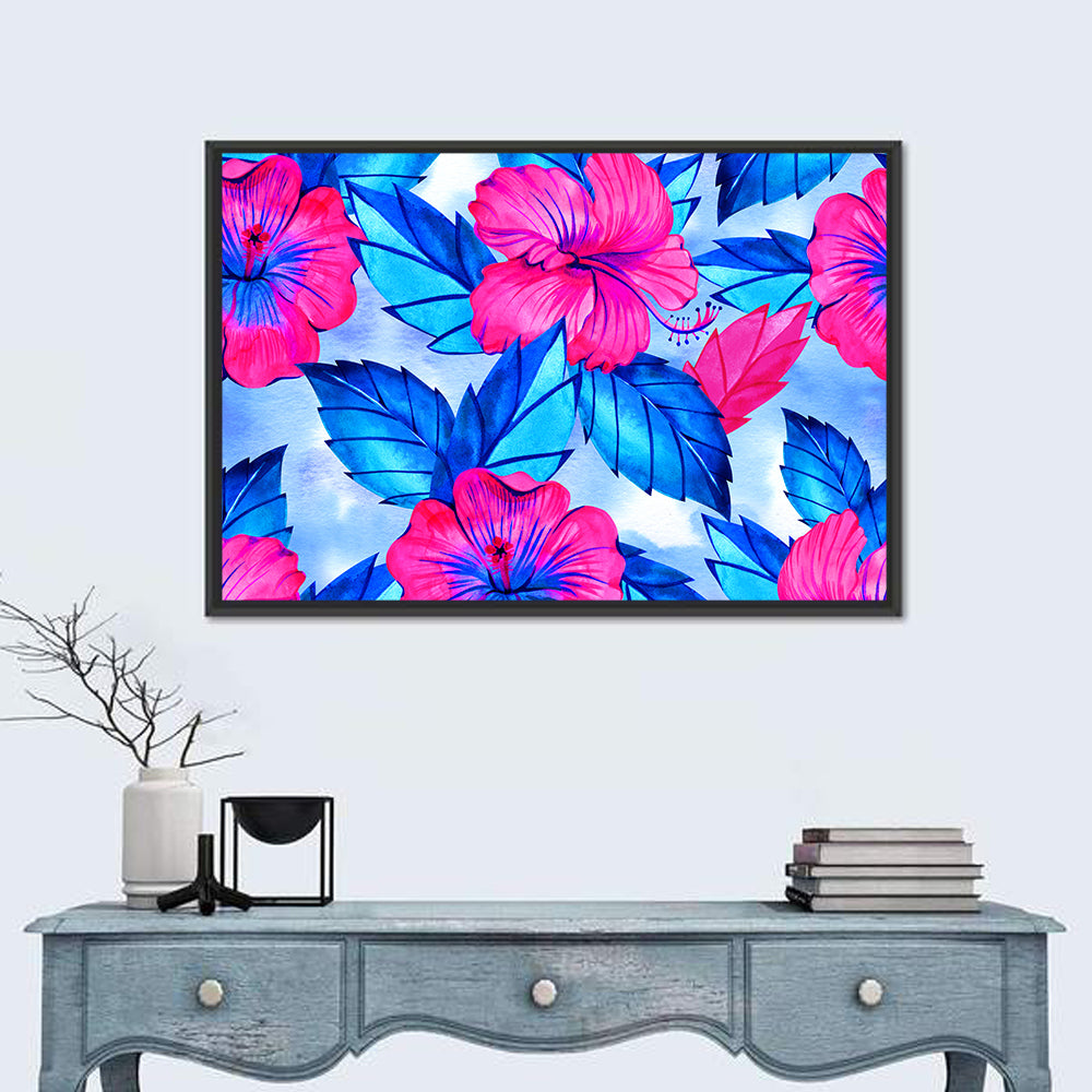 Hibiscus Floral Pattern Wall Art