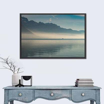 Lake Annecy Misty Mountains Wall Art