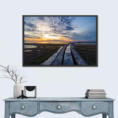 Mobile Bay Bridge at Sunset Wall Art