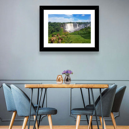 Kalandula Falls and Grazing Donkeys Wall Art