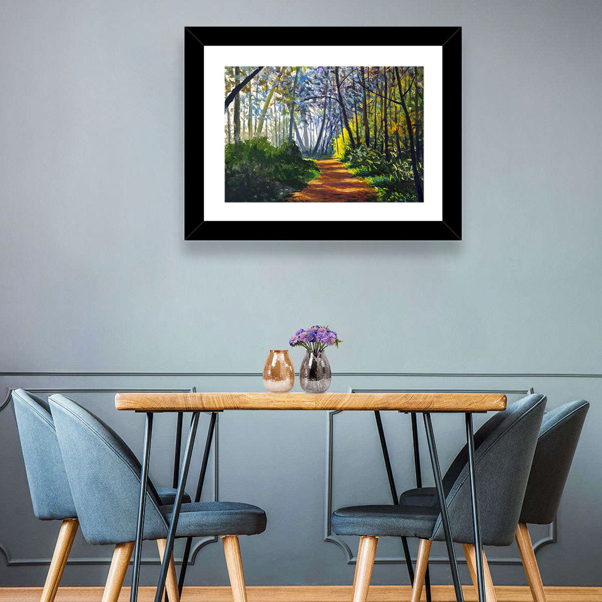 Sunlit Forest Alley Path Wall Art
