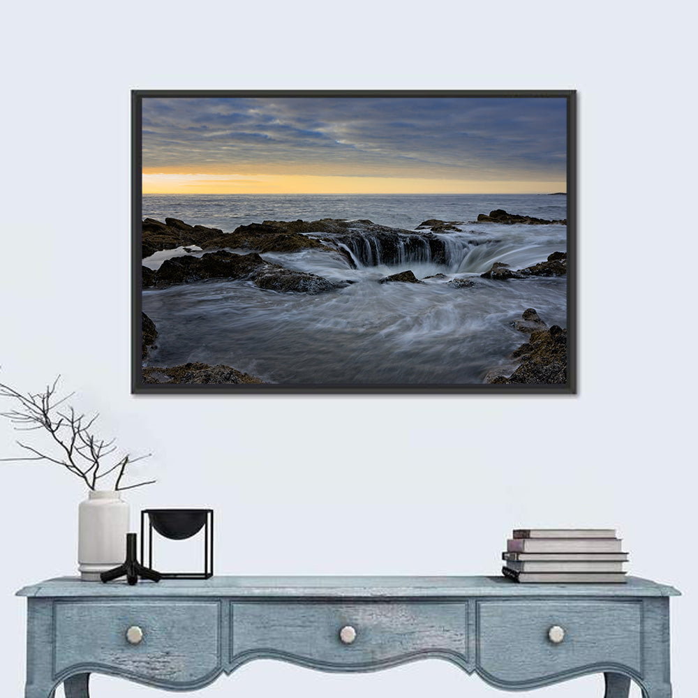 Thor's Well at Cape Perpetua Wall Art in a room, landscape