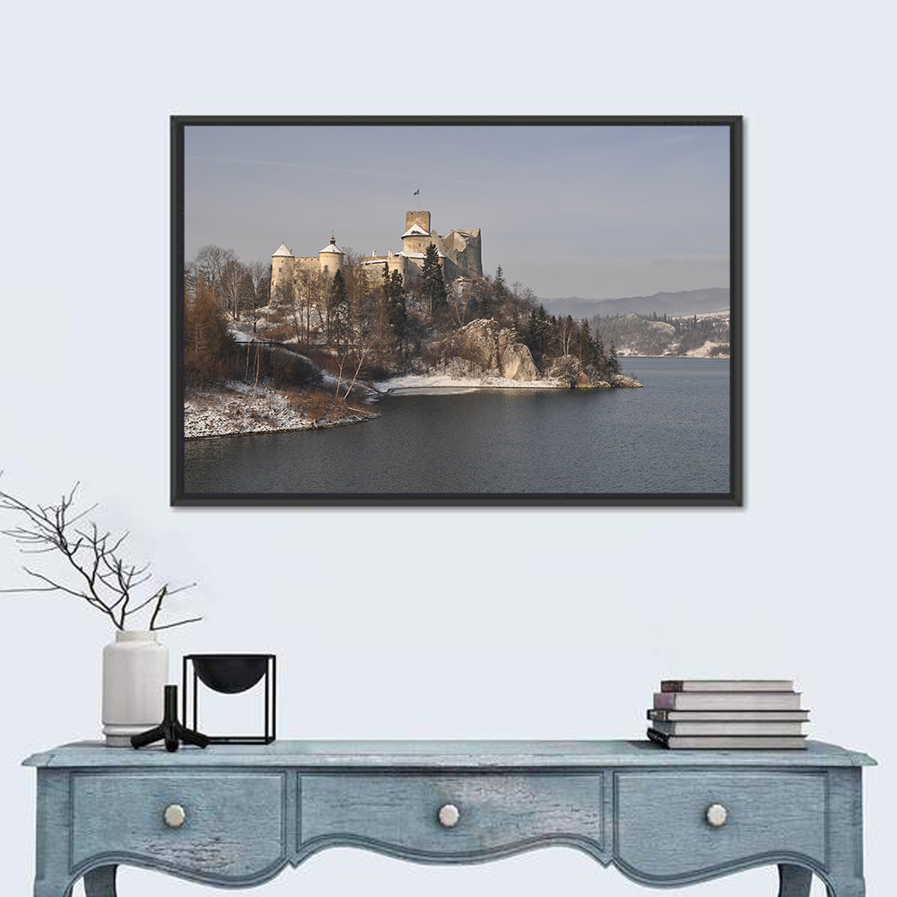 Niedzica Castle on Icy Lake Wall Art