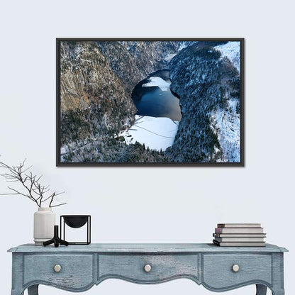 Toplitz Lake Winter Aerial Wall Art