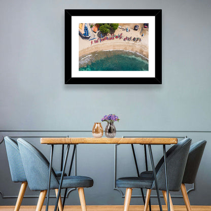 Aerial Tarrafal Beach Fishing Boats Wall Art