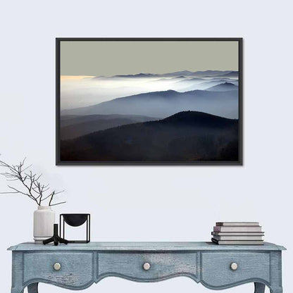 Misty Mountain Silhouette Wall Art
