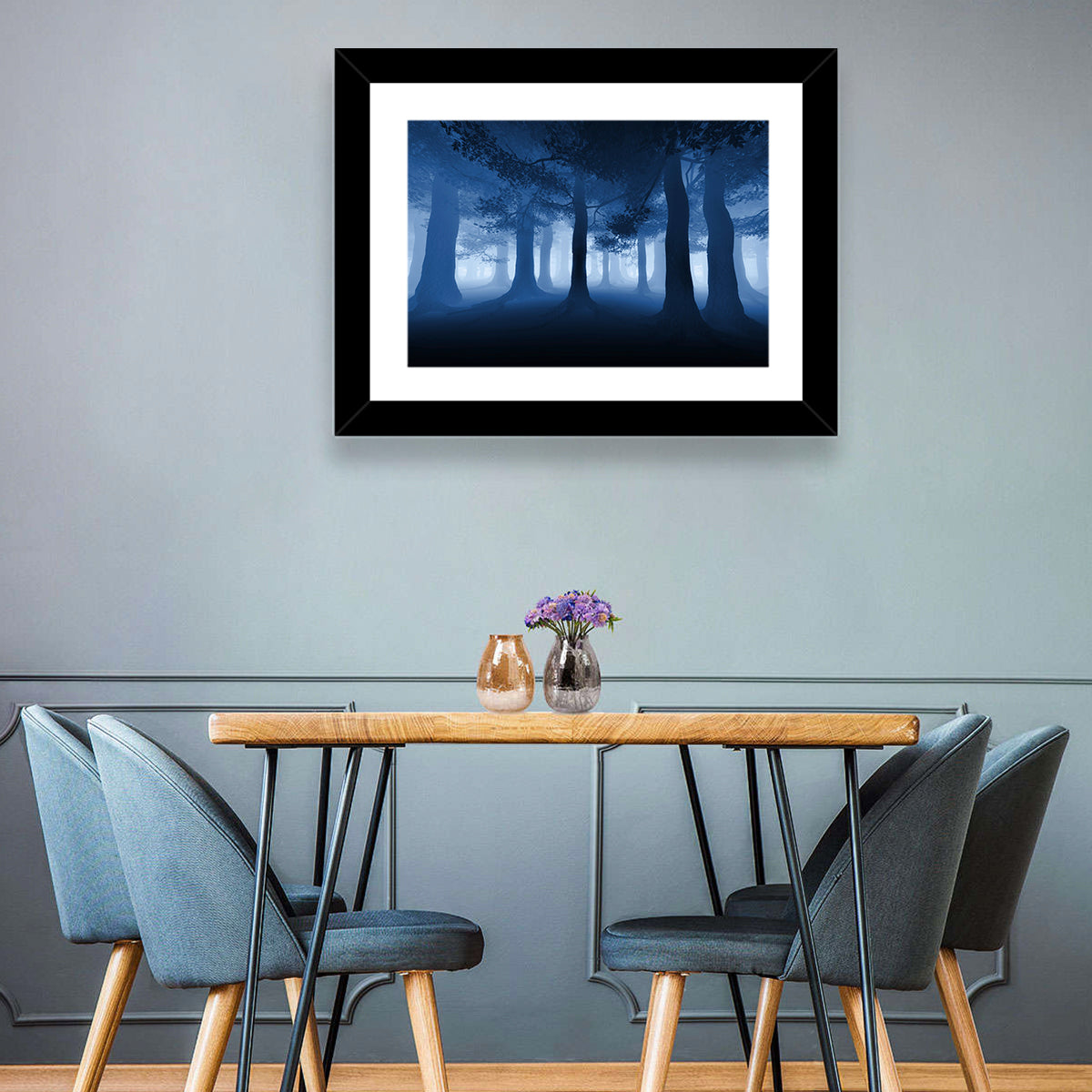 Midnight Blue Forest Wall Art