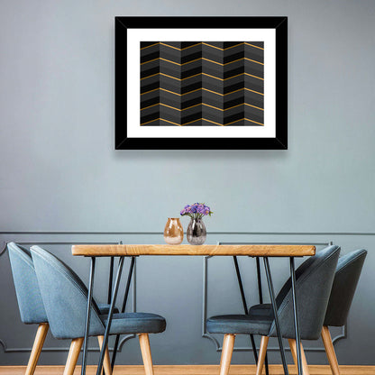 Black Stripes with Gold Accents Wall Art