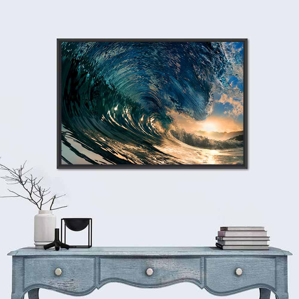 Sunset Barrel Wave Wall Art