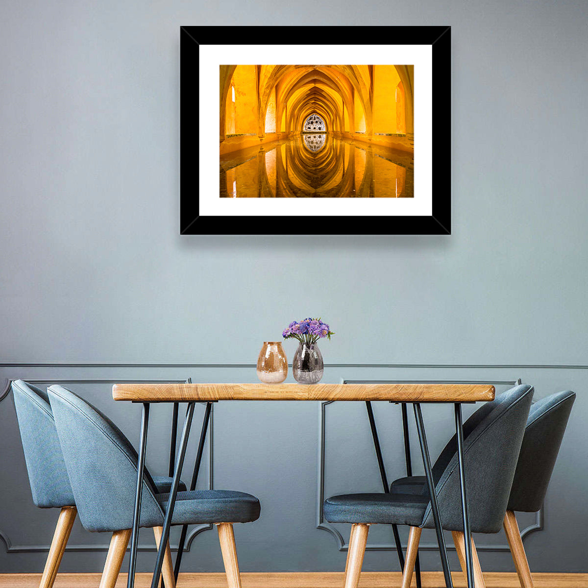 Royal Alcázar Bath Reflections Wall Art in a room, landscape