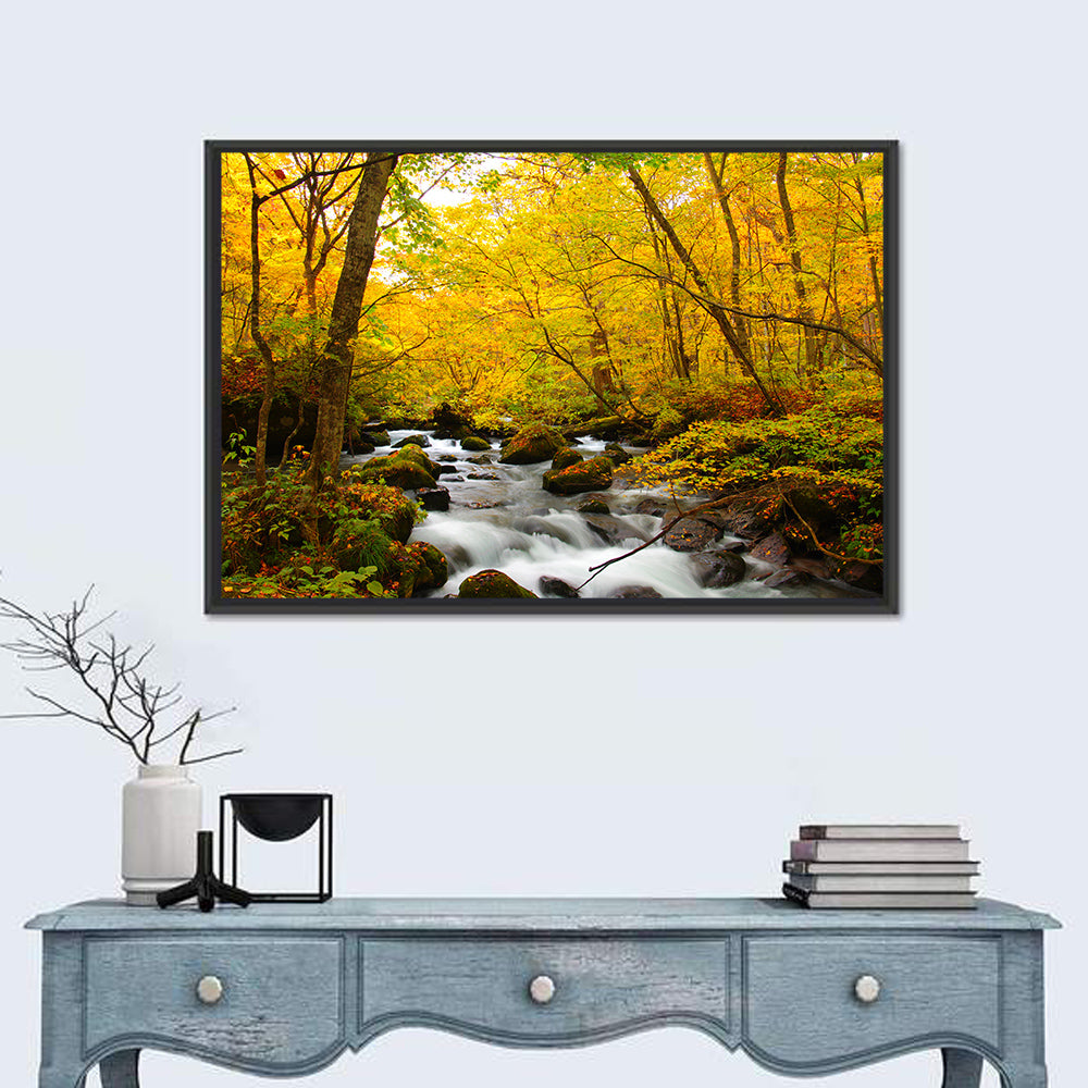 Oirase River Wall Art in a room, landscape