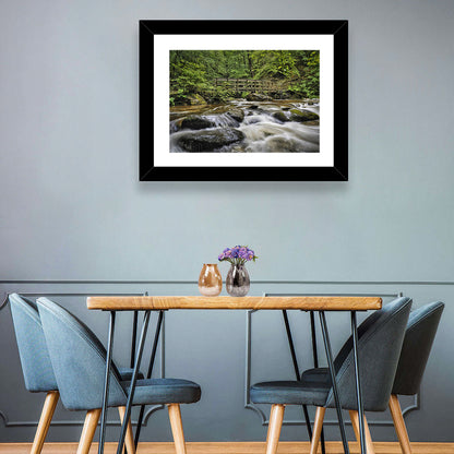 Stock Ghyll Footbridge Forest Stream Wall Art
