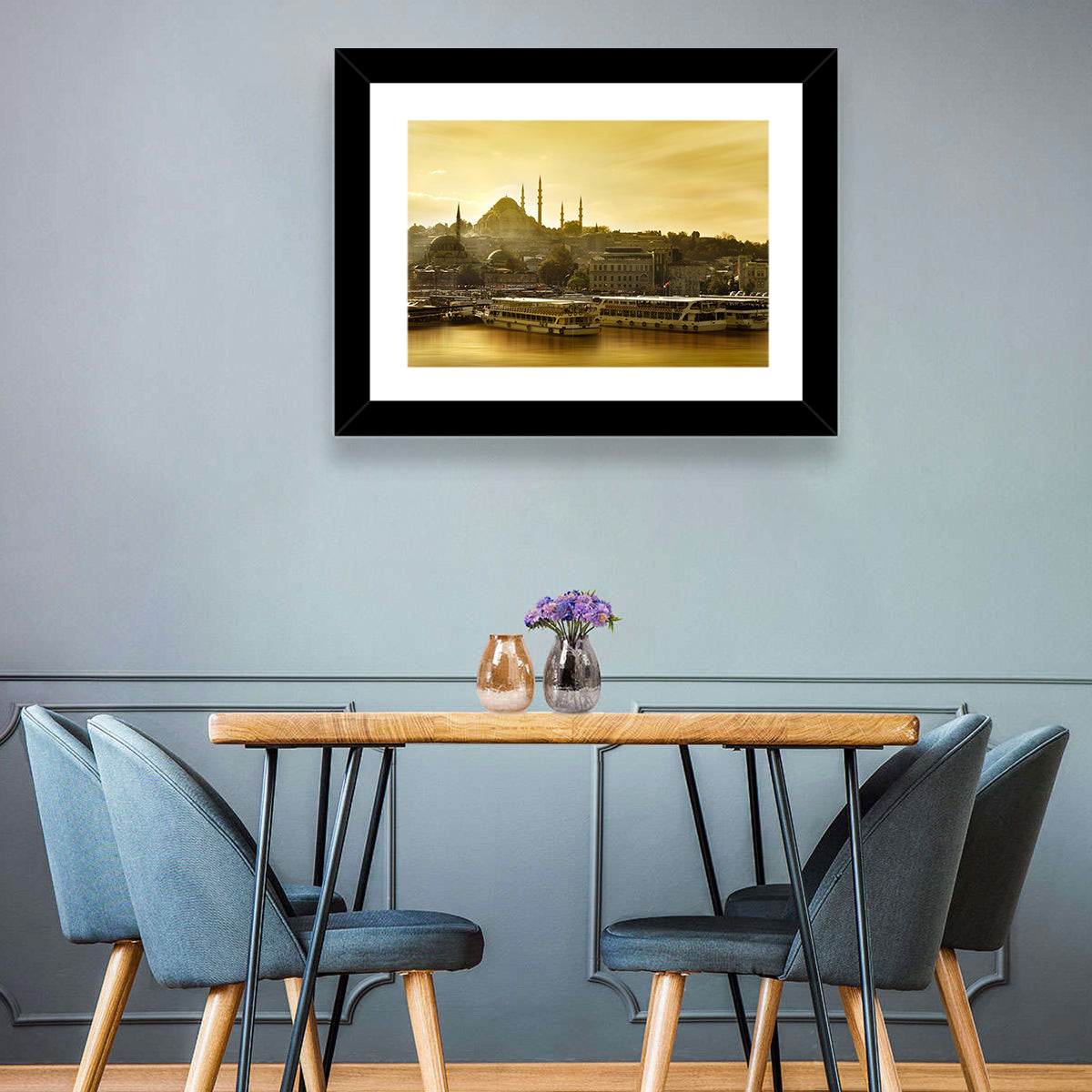 Suleymaniye Mosque Sunset Silhouette Wall Art