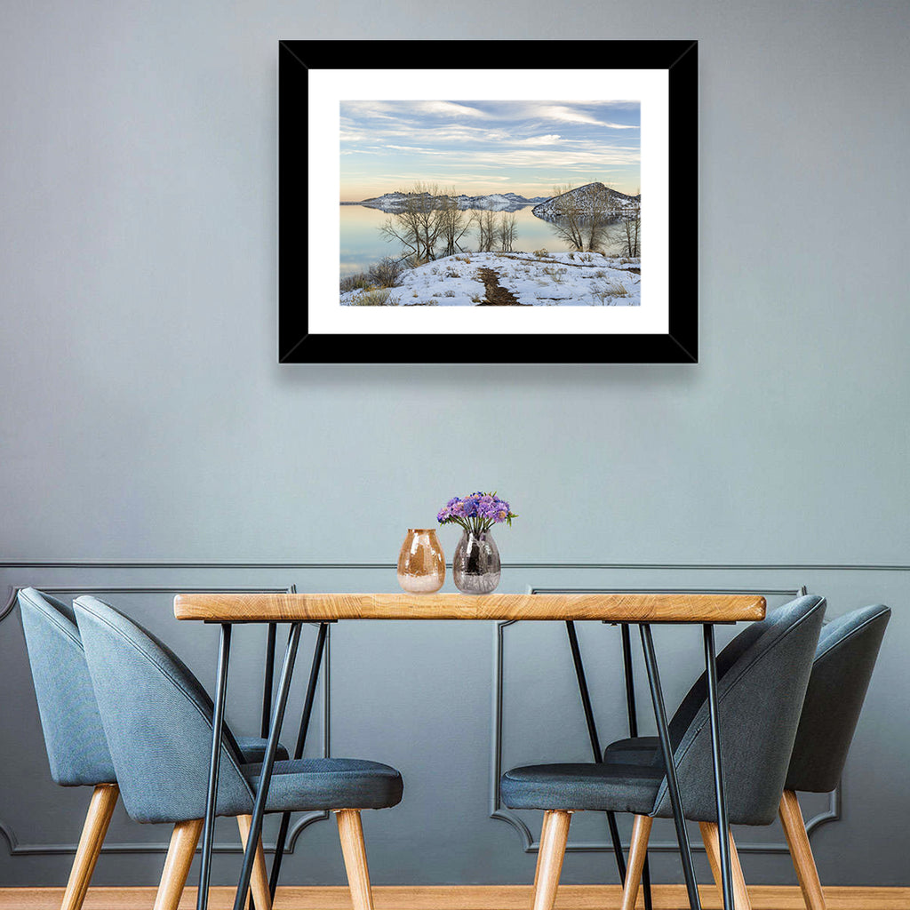 Horsetooth Reservoir Frozen Reflection Wall Art