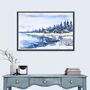 Winter Village & Boats Wall Art