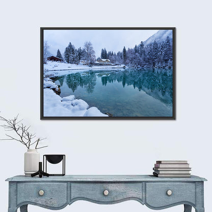 Blausee Winter Reflection Wall Art