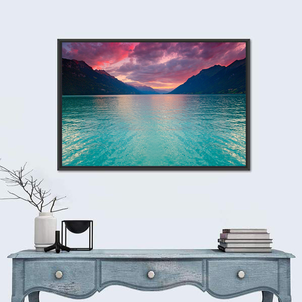 Lake Brienz Teal Sunset Wall Art