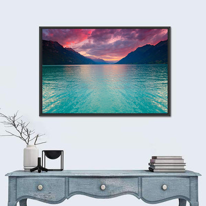 Lake Brienz Teal Sunset Wall Art