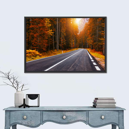 Golden Hour Forest Road Wall Art