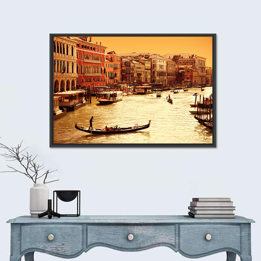 Grand Canal Gondola at Golden Hour Wall Art