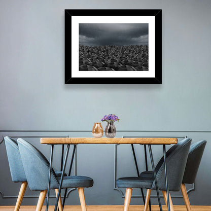 Rain Umbrellas Abstract Wall Art