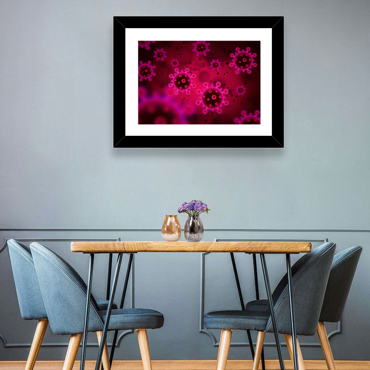 Microscopic Virus Particle Study Wall Art