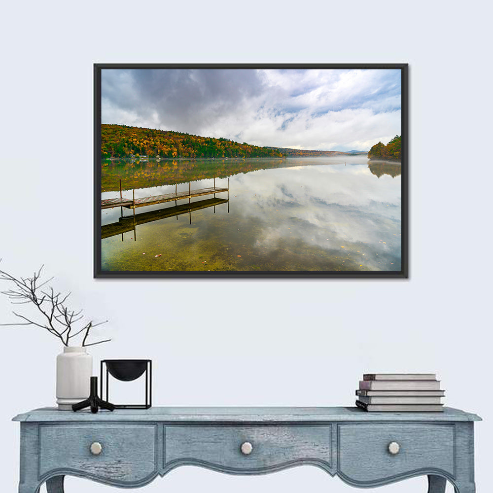Misty Dock at Lake Squam Wall Art
