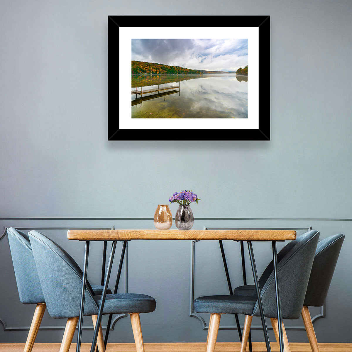 Misty Dock at Lake Squam Wall Art