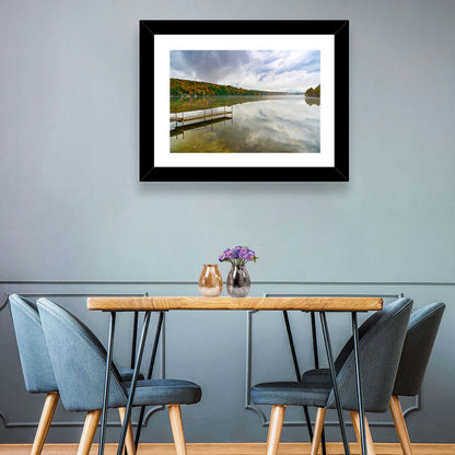 Misty Dock at Lake Squam Wall Art