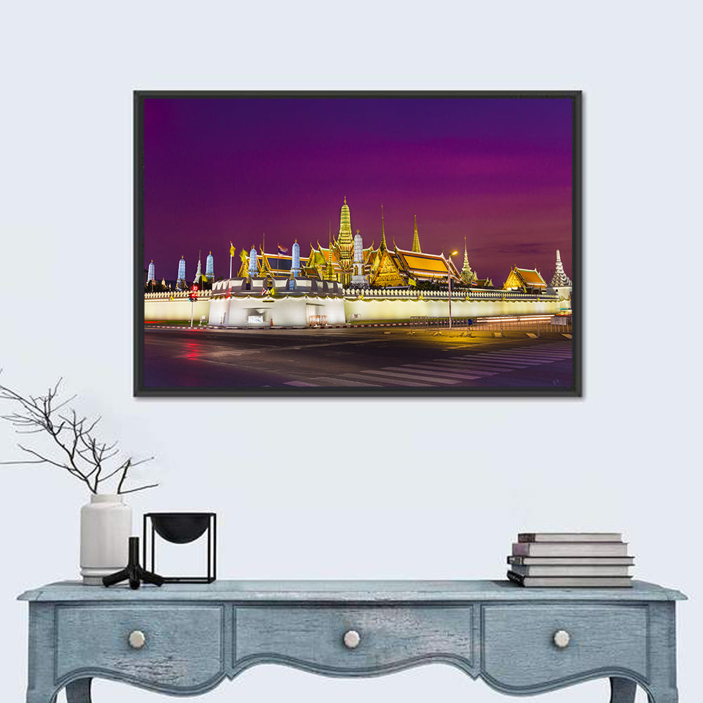 Emerald Buddha, Grand Palace Dusk Wall Art in a room, landscape