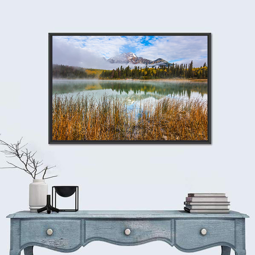 Pyramid Mountain with Golden Grasses Wall Art