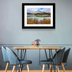 Pyramid Mountain with Golden Grasses Wall Art