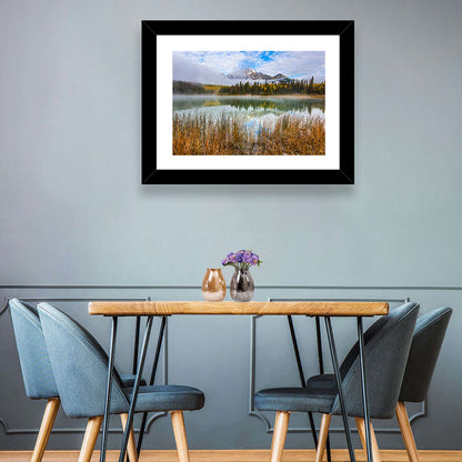 Pyramid Mountain with Golden Grasses Wall Art