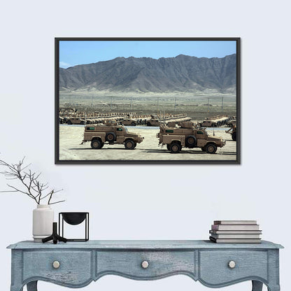 Mrap Vehicles in Desert Landscape Wall Art