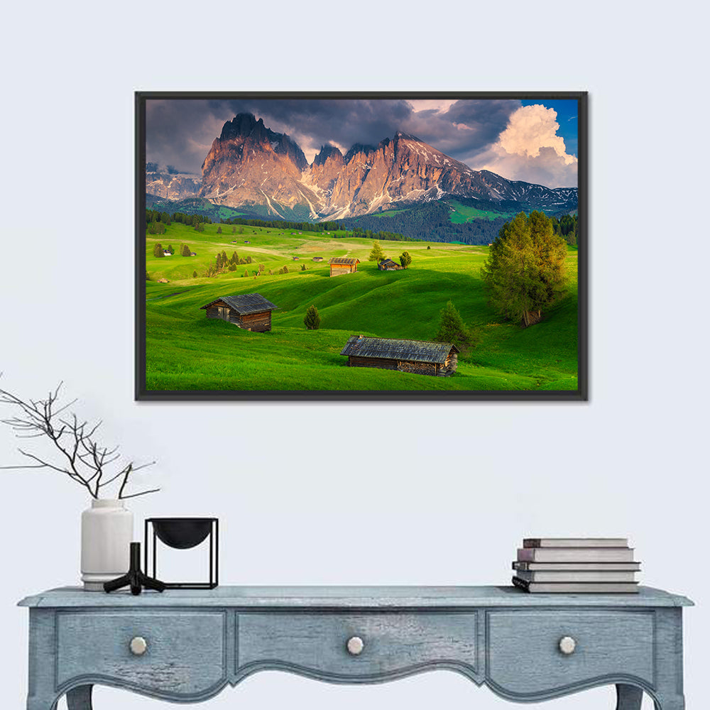 Alpe Di Siusi Meadow, Castelrotto Wall Art in a room, landscape