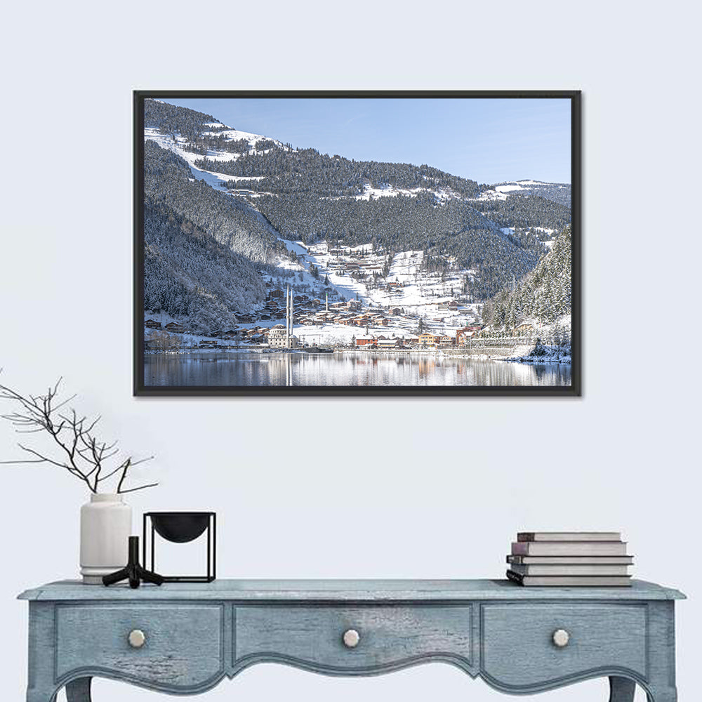 Uzungöl Winter Lake Reflection Wall Art