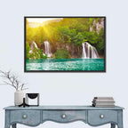 Plitvice Cascades at Sunrise Wall Art
