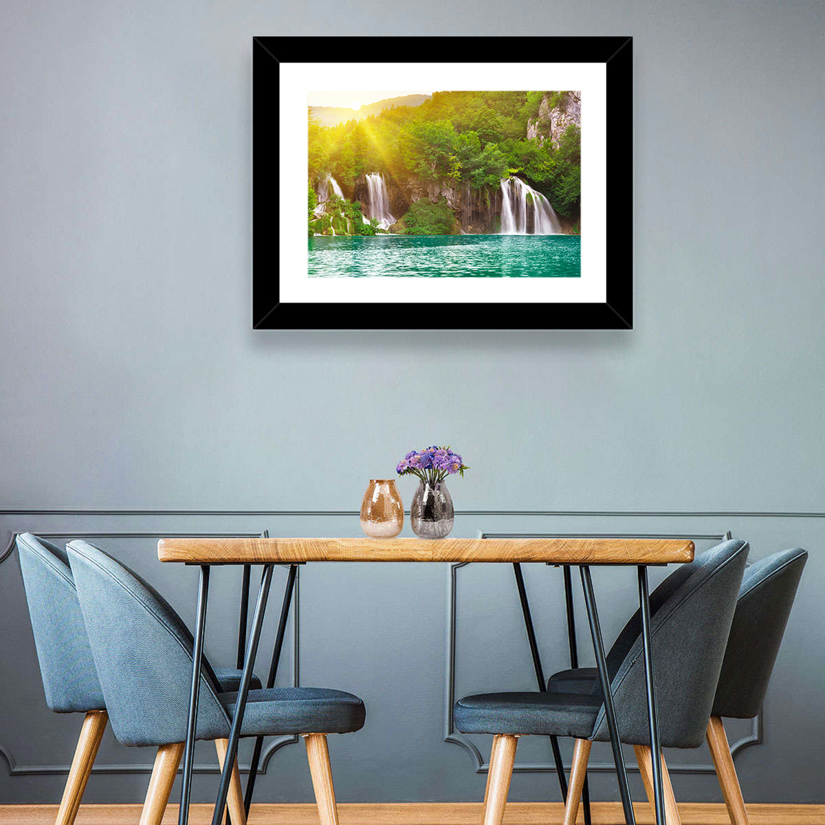 Plitvice Cascades at Sunrise Wall Art