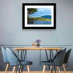 Lake George Boathouse in Autumn Wall Art