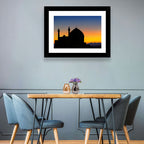 Isfahan Mosque Silhouette at Dusk Wall Art