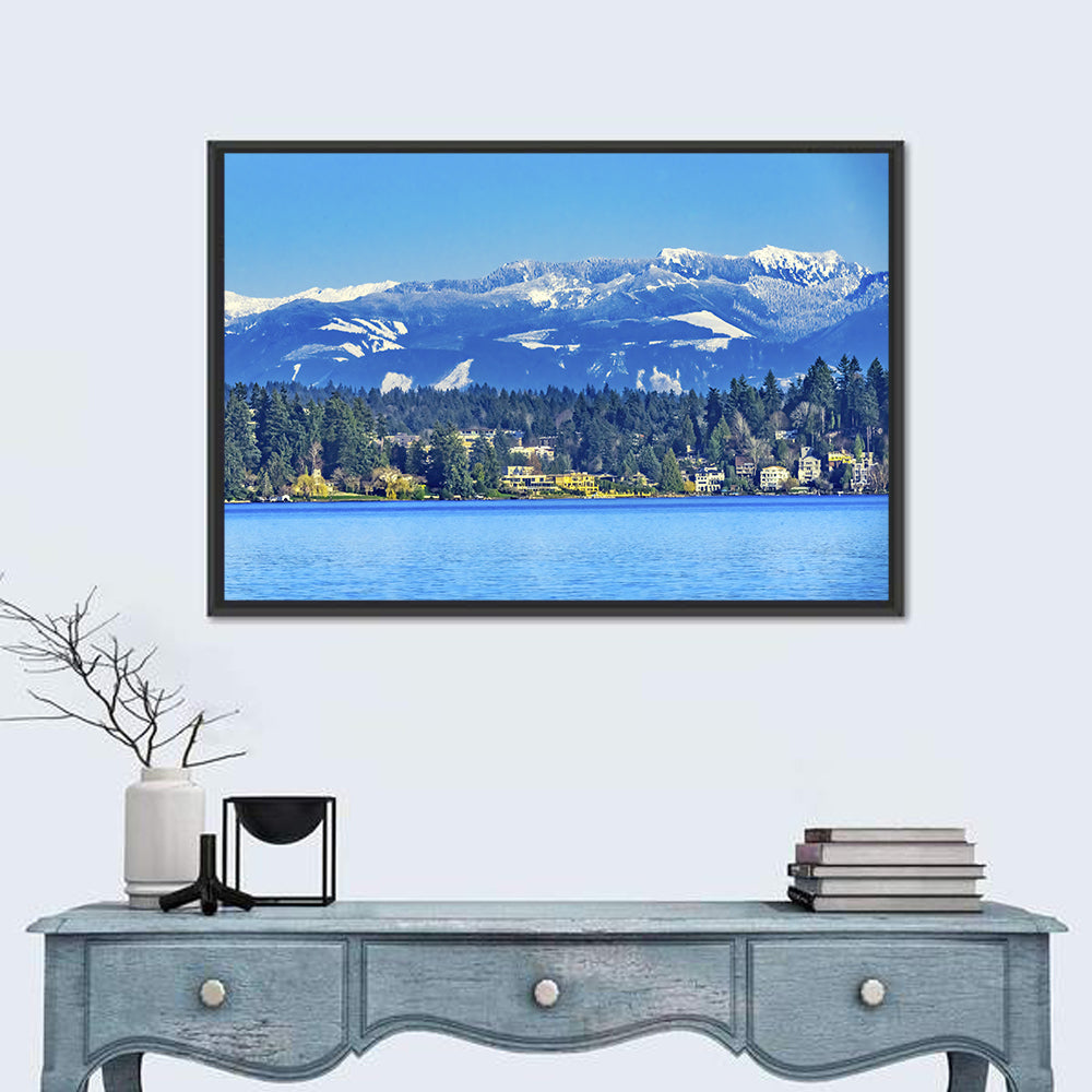 Lake Washington Snow-capped Peaks Wall Art
