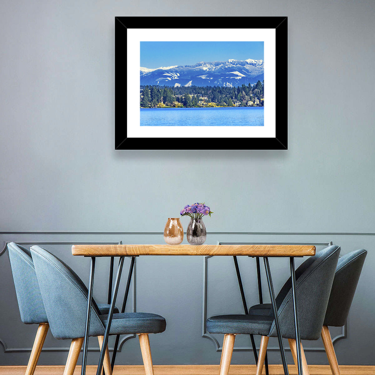Lake Washington Snow-capped Peaks Wall Art