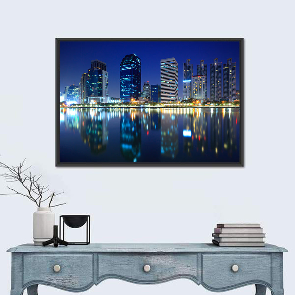 Benjakitti Park Night Skyline Wall Art